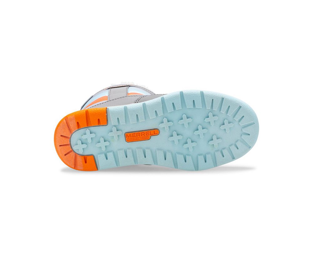 Merrell Boots Grey/Silver/Turquoise - Alpine Puffer Waterproof - Kids 53ENXVZPM